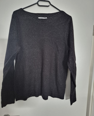Cecil Pullover Schwarz M Rundhals Langarm Strick Unifarben Damen