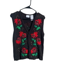 Bobbie Brooks Festive Holiday Vest Ladies Size Small 4/6 Christmas