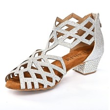 Women's Ballroom Rhinestone Dance Shoes, Latin Salsa Bachata Practice Perform...