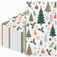 Christmas Paper Napkins, Guest Hand Towels, Xmas Tree Design 2-Ply Soft & Absorb