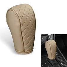 Car Gear Shift Cover, Leather Breathable Gear Shift Knob Cover, Anti 1 PC Beige