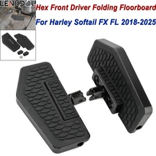 Black Front Rider Footboard Foot Pegs Rest For Harley Low Rider Street Bob 18-24