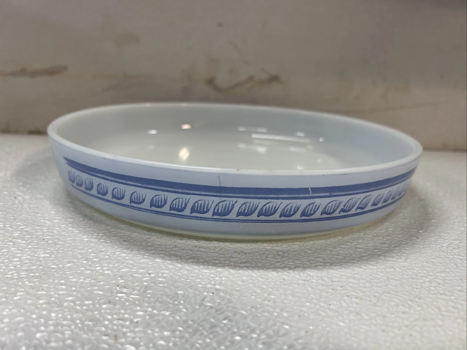 VINTAGE PYREX BRITTANY BLUE 486-B 9 1/2” QUICHE TART PIE ROUND BAKING DISH