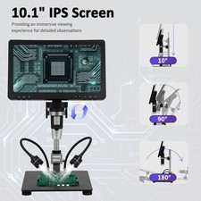 3-DM12 Digital Soldering Microscope 1500X 10.1 Inch IPS Screen Photo/Video