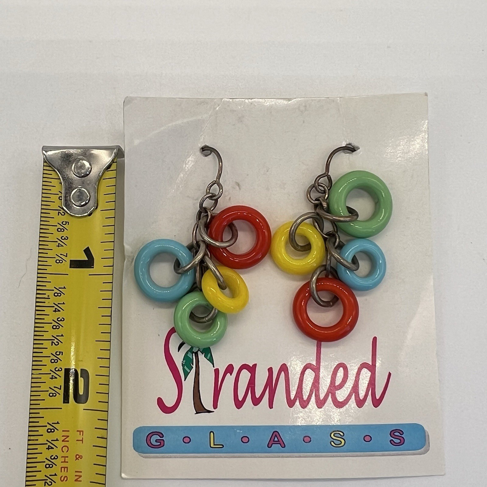 Stranded Glass Multicolored Colored Cluster Dangl… - image 2