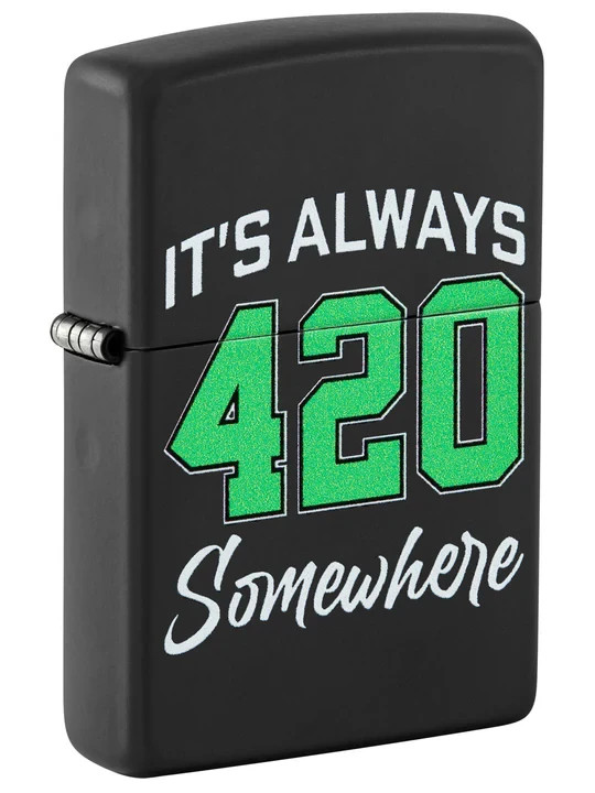 Zippo 48881,  Always 420 Somewhere Design Lighter, Black Mat
