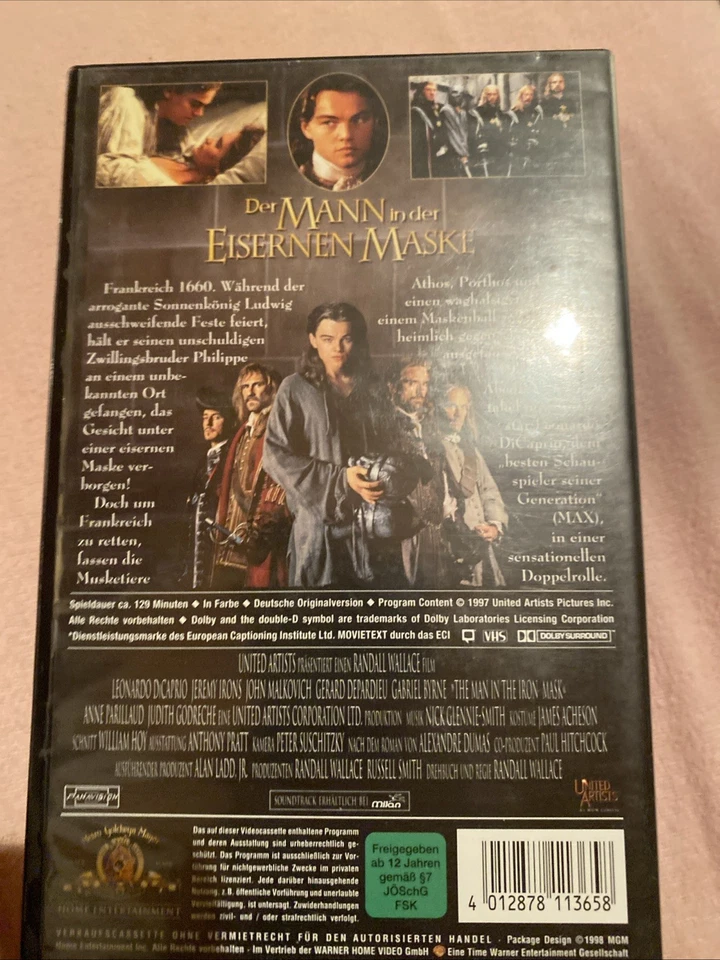 VHS  Der Mann mit der eisernen Maske  4012878113658 - Bild 2 von 2