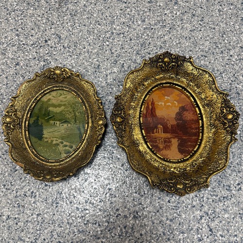 Original 1960s Wiehler Gobelin House In Nature & Autumn Nature Tapestry Frames