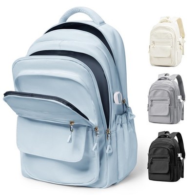 Schulrucksack Groß Teenager Mädchen Jungen, Uni Rucksack Blau Herren Damen mi...