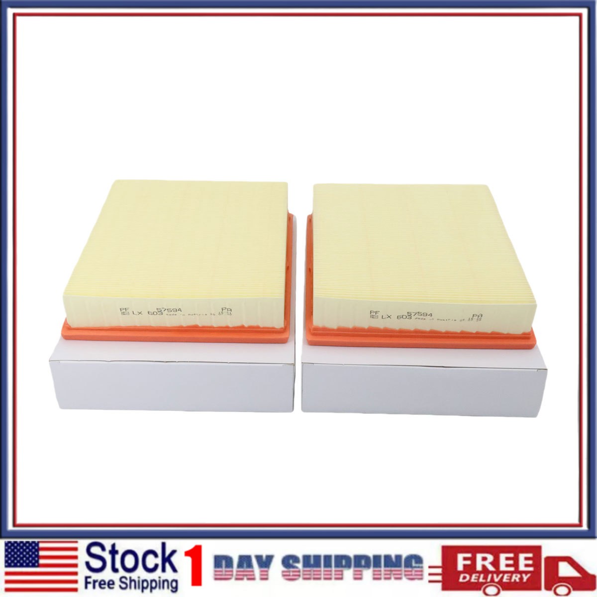 2pcs Air Filter For 1998-2002 Rolls Royce Silver Seraph Models