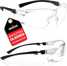 Safety Glasses with Clear anti Fog Scratch Resistant Wrap-Around Lenses and No-S
