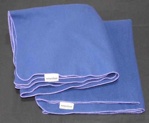 Lot of 2 Hawaiian Airlines Fleece Travel Blankets Purple Airplane Airline