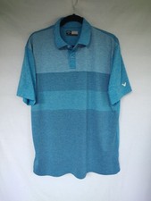 Callaway Opti-Dri Blue Check Striped Short Sleeve Golf Polo Men  s L