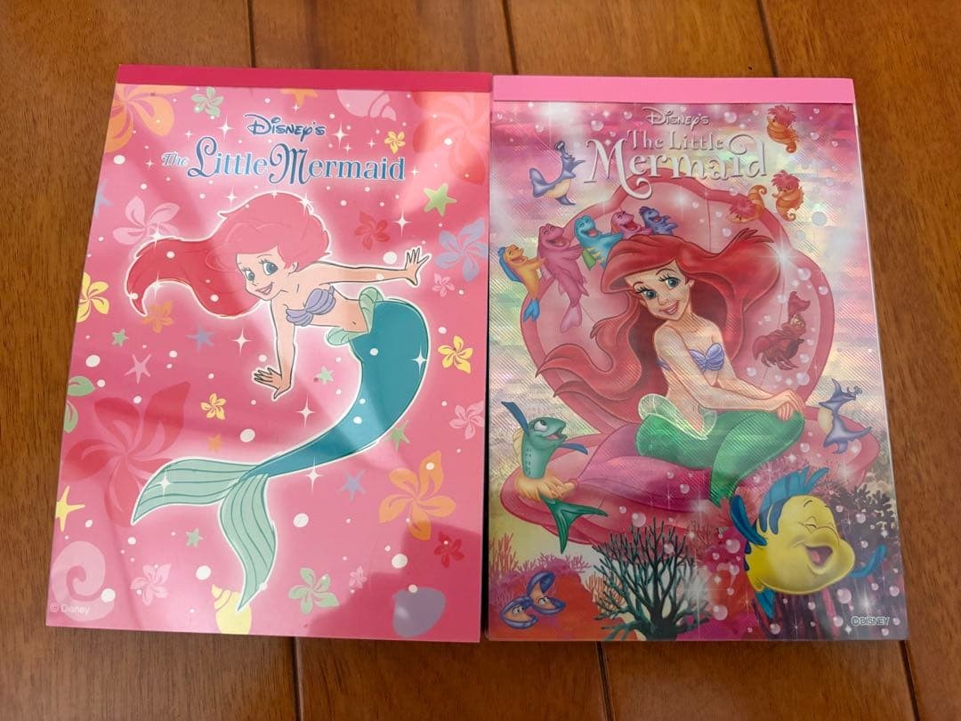 Disney Little Mermaid Ariel Memo Pad Set of 2 Used Minor Wear
