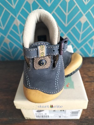 Start-Rite UK 2 H Baby Jungen Kleinkind Navy Leder Schuhe NEU