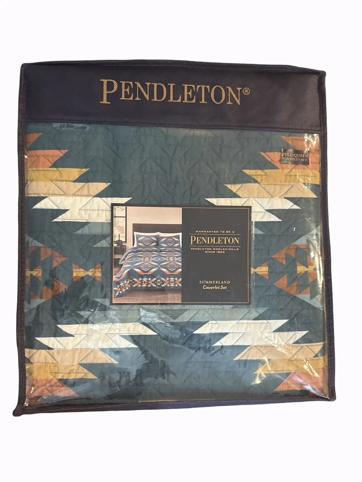 NUEVO PENDLETON JUEGO DE CAMA COMPLETO QUEEN ACOLCHADO SUMMERLAND COBERTOR NUEVO EN PAQUETE Foto 2 de 4