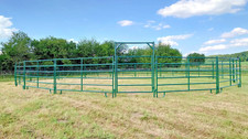 Roundpen Longierzirkel Weidepanel aus Stahlrohr grün – mobiler Pferdezaun
