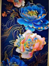 Stamped Cross Stitch Classical Cross Stitch Peonies 11ct 60x100cm 30 Colors