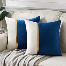 2 Packs Decorative Throw Pillow Covers 18x18 Inch for 18 x 18-Inch Navy Blue