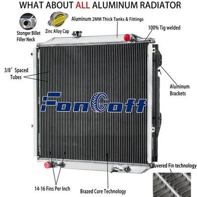 4-Row Aluminum Radiator Fit 1996-2002 Toyota 4Runner SR5 Limited 2.7L L4/3.4L V6
