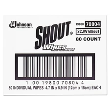 SC Johnson Shout 686661 Wipe & Go Instant Stain Remover, 4.7 x 5.9, 80 Packet...
