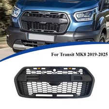 Fit For Transit MK8 2019-2025 Grille Glossy Black Front Grill Raptor Style Mesh