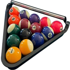 Billiard Ball Rack 8-Ball Triangle Frame Pool Cue Rack Black Durable Wood Con...