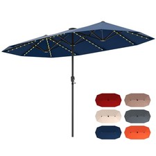 13Ft Solar Patio Umbrella,Double-Sided Extra Large Outdoor Market Table Umbrella