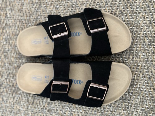 BNIB Birkenstock Arizona Soft Footbed Black Suede Sandal Size EU 41/UK 7.5 £115 - Picture 4 of 19