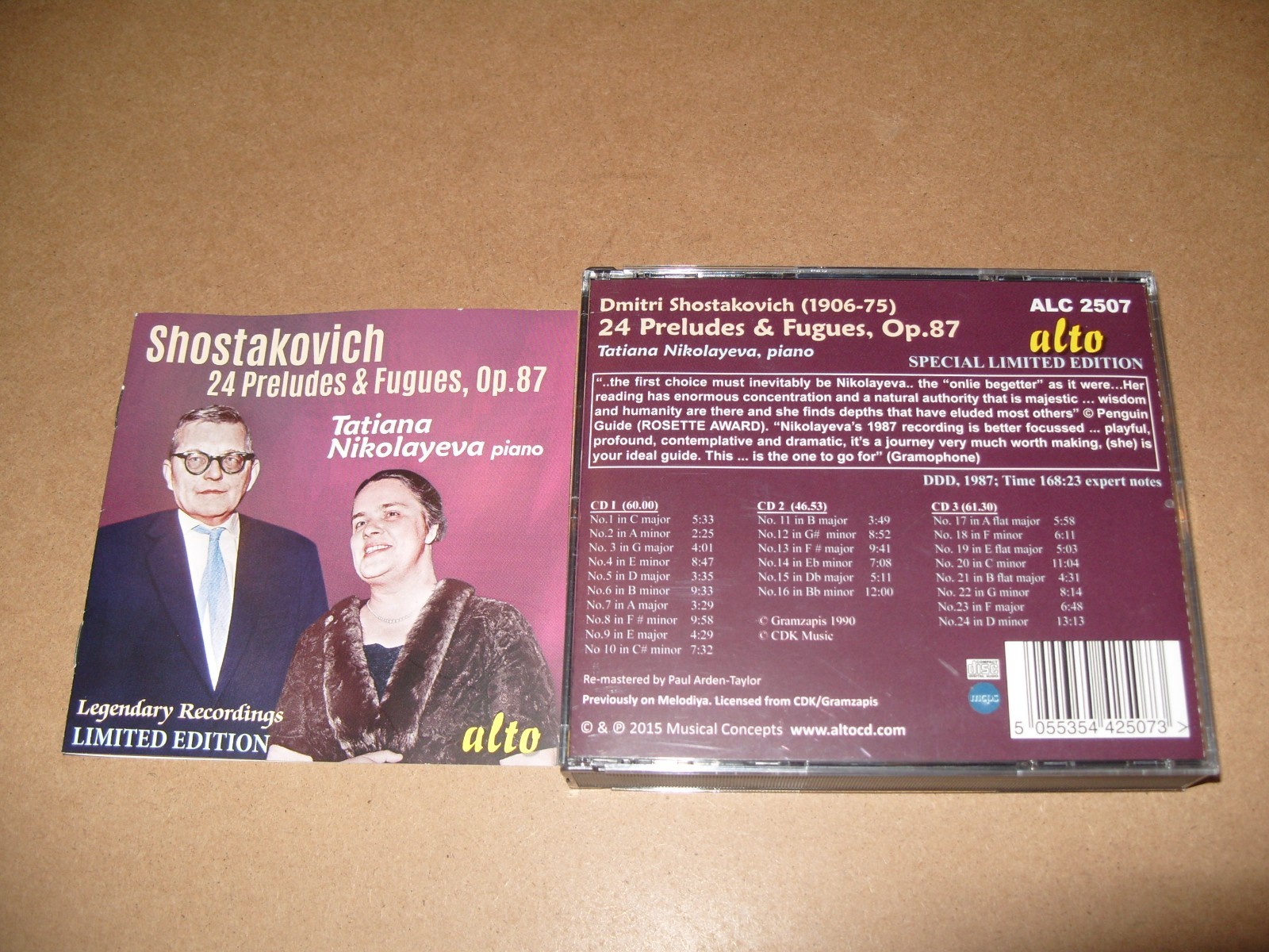 Tatiana Nikolayeva, Dmitri Shostakovich – 24 Preludes & Fugues, Op.87 -3 CD EX+