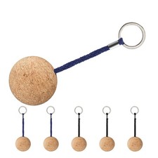 6 PCS Cork Keychain Decorative Floating Keychains Buoyant for Boating