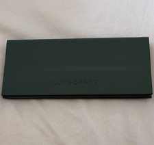 Longchamp Green Leather Hard Flip Top Case Felt Lining Glasses Sunglasses