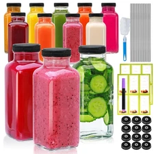 12oz Glass Bottles with lids,juice bottles gifts for women,glass bottles with...