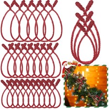 24 Pcs Christmas Garland Ties Extra Long 30'' 25'' 20'' Red Decorative Twist ...