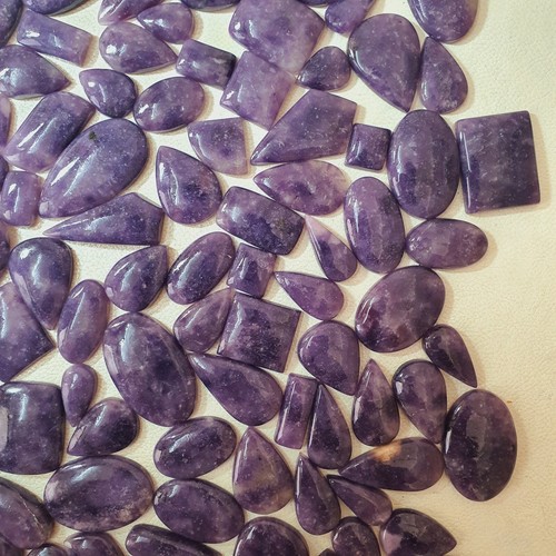 Natural Lepidolite Loose Gemstone For Earrings Making Cabochon - Picture 4 of 4