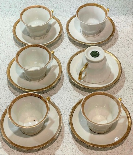 Antique Limoges Tea Cups & Saucers - Picture 1 of 11