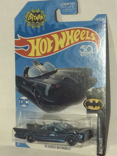 HOT WHEELS 2018  307/365  TV Series Batmobile  BATMAN 5/5  DC COMICS  BLUE/BLUE - Picture 1 of 4