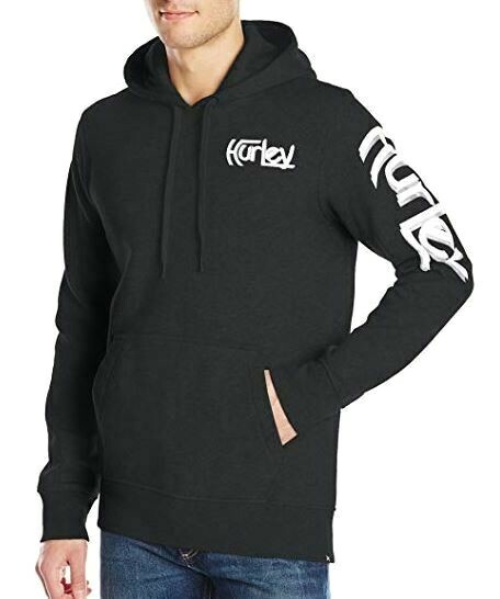 Hurley Original Pullover Black Grey White Logo Discount Sweatshirt Men's Hoodie image 2