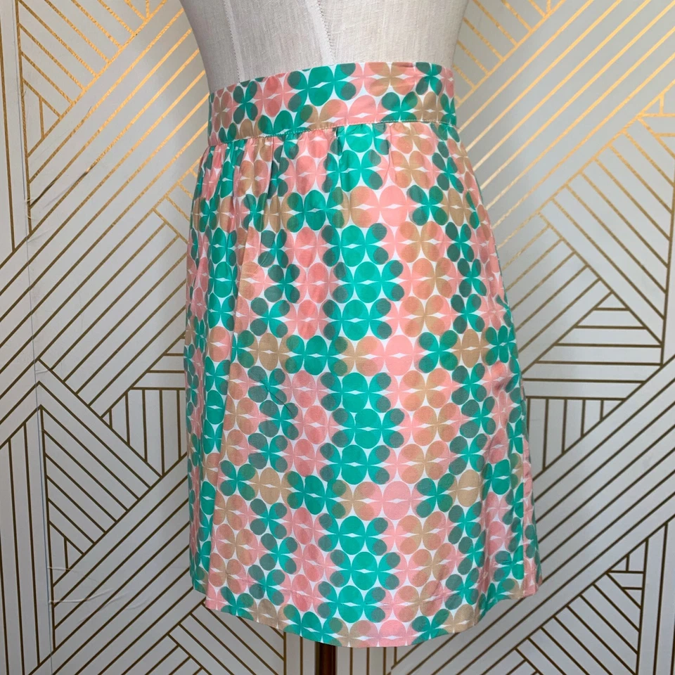 Minifalda Elizabeth McKay Seda Geométrica Hipster Línea A Estampado Pastel Talla 6 Foto 4 de 4
