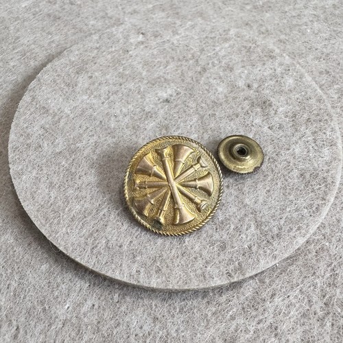 Vintage Smith & Warren Brass Tone Fire Chief Collar Insignia Badge Pin