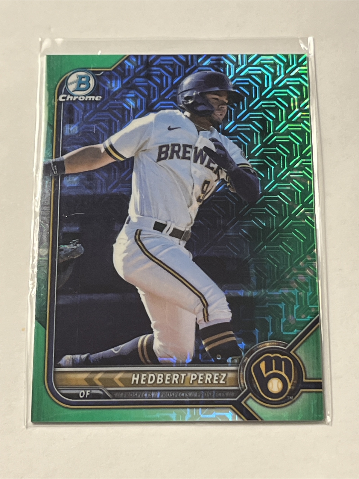 2022 Bowman Chrome Baseball Hedbert Perez Prospects Green Refractor/99 BCP-162