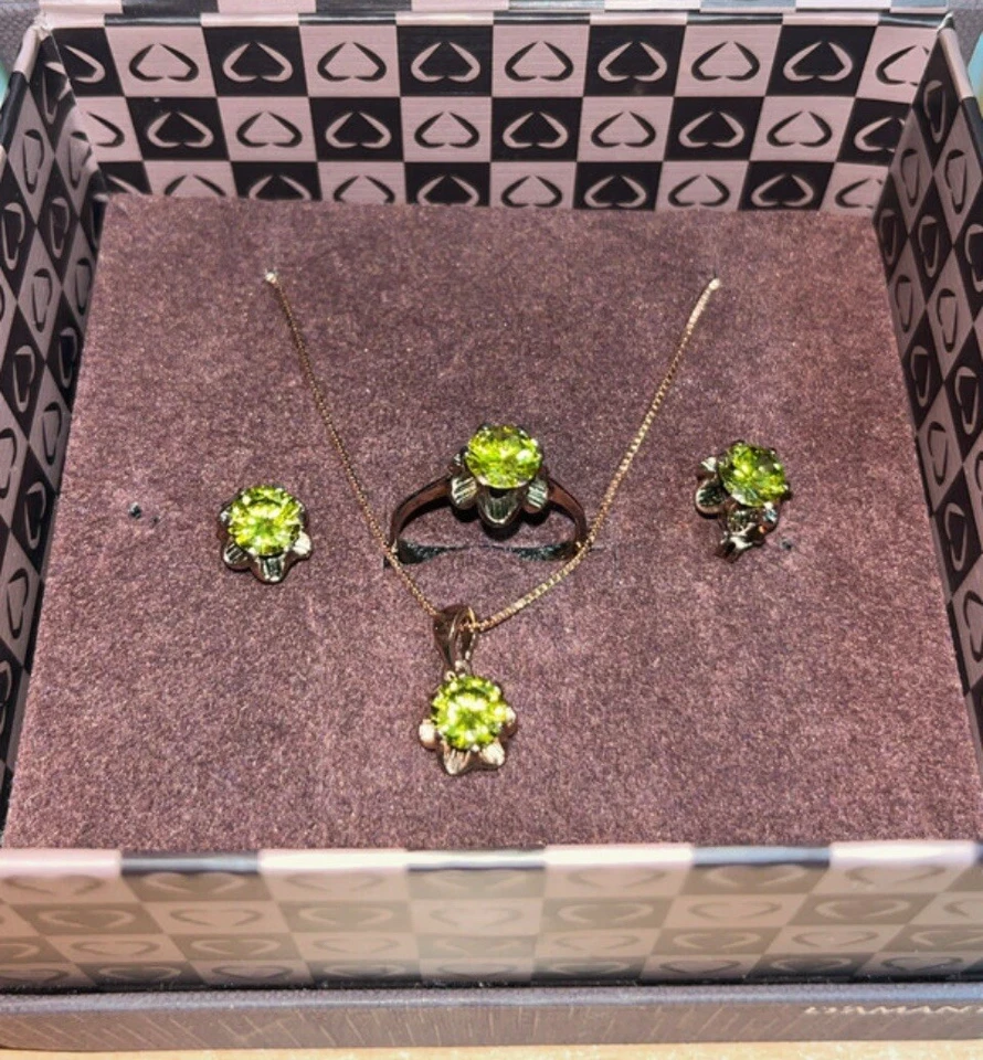 D’Amante Trittico Argento Bronzato Zirconia 1’ Scelta Verde Smeraldo - Immagine 4 di 4