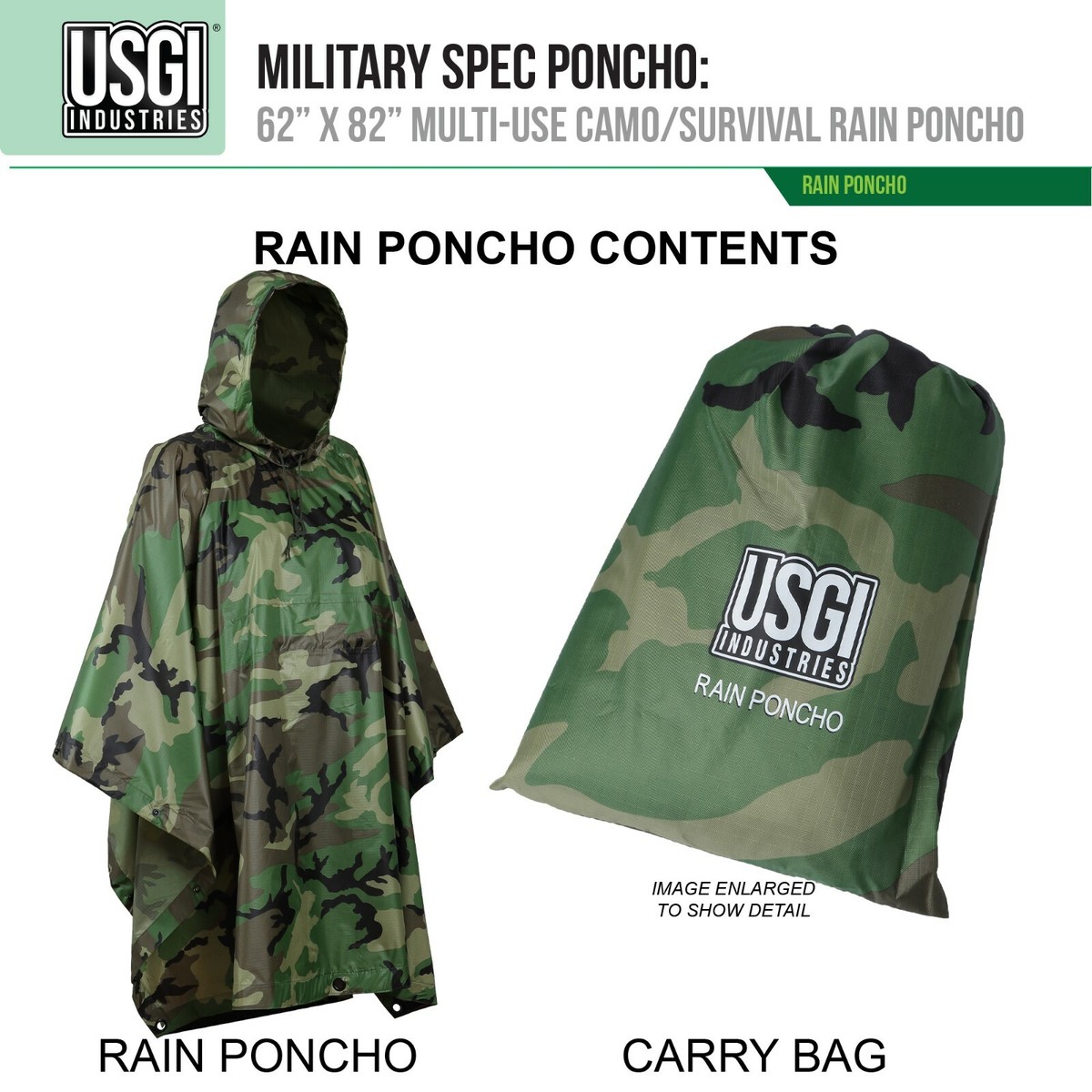 USGI Industries - Rip-Stop Liner & Rain Poncho Bundle USGI Industries - Rip-Stop Liner & Rain Poncho Bundle