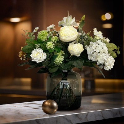 Kunstblumenstrauß - Bouquet M 'White Dream' - 60 cm - Traumhafte Dekoration in W