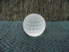 SATIN GLASS GOLF BALL CRYSTAL ART PIECE PAPERWEIGHT 7 1/2'' AROUND Dia. VINTAGE