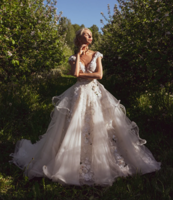 dora a line dress A-line Bateau Illusion Long Sleeve Lace Tulle Wedding Dress, Waistband main image 1