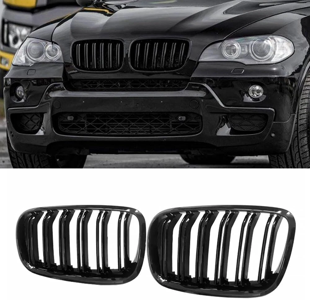 Gangying E70 zwarte nieren grille voor BMW X5 X6 E70 E71 nieren dubbele brug sport radiatorgrill glans zwart E71 grille voorzijde 2007-2013