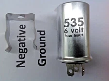 6 volt v flasher blinker turn signal 3 prong terminal negative ground w/bracket