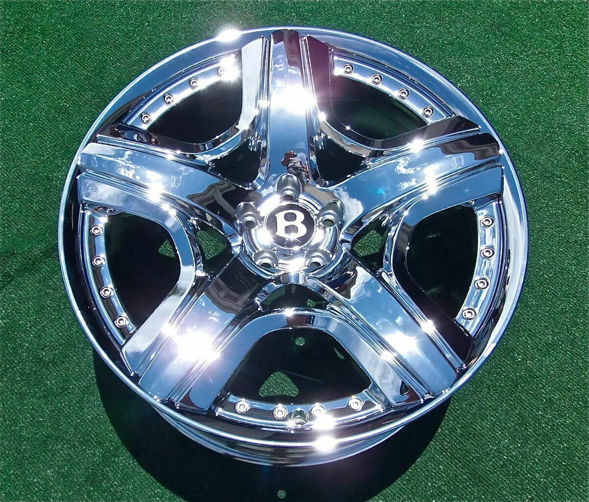4 Chrome Factory Bentley Wheels OEM Mulliner 21 inch Flying Spur Continental GT