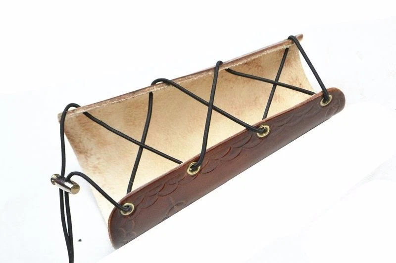  Archery Brown Leather Arm Guard Outoor Shooting Accessory Adjustable 1pc - Image 2 of 4